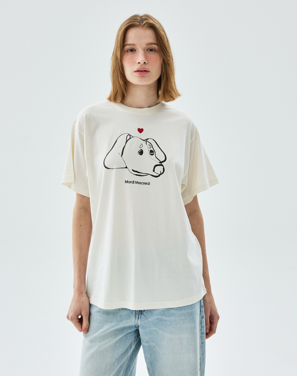 韓國 Mardi Mercredi Tshirt Drawing Ch Ddanji Face【MM168】