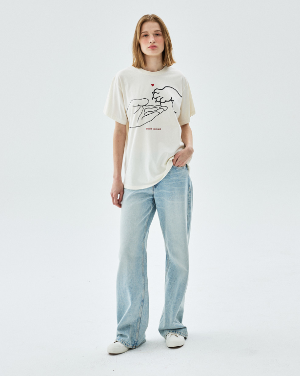 韓國 Mardi Mercredi Tshirt Drawing Ch Ddanji Paw To Hand【MM169】