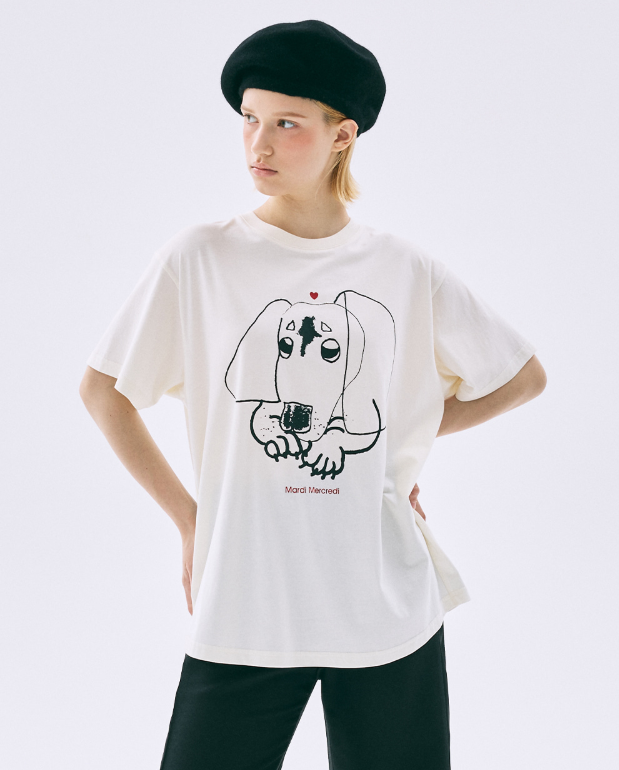 韓國 Mardi Mercredi Tshirt Drawing Ch Ddanji Beggy Face【MM170】