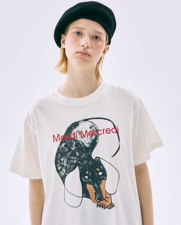 韓國 Mardi Mercredi Tshirt Drawing Ch Ddanji Rest【MM171】