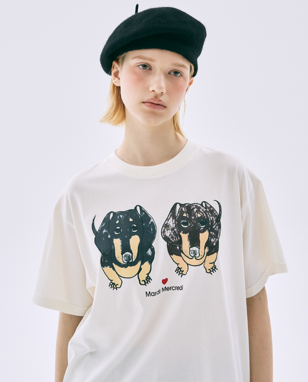 韓國 Mardi Mercredi Tshirt Drawing Ch Ddanji Twin【MM173】