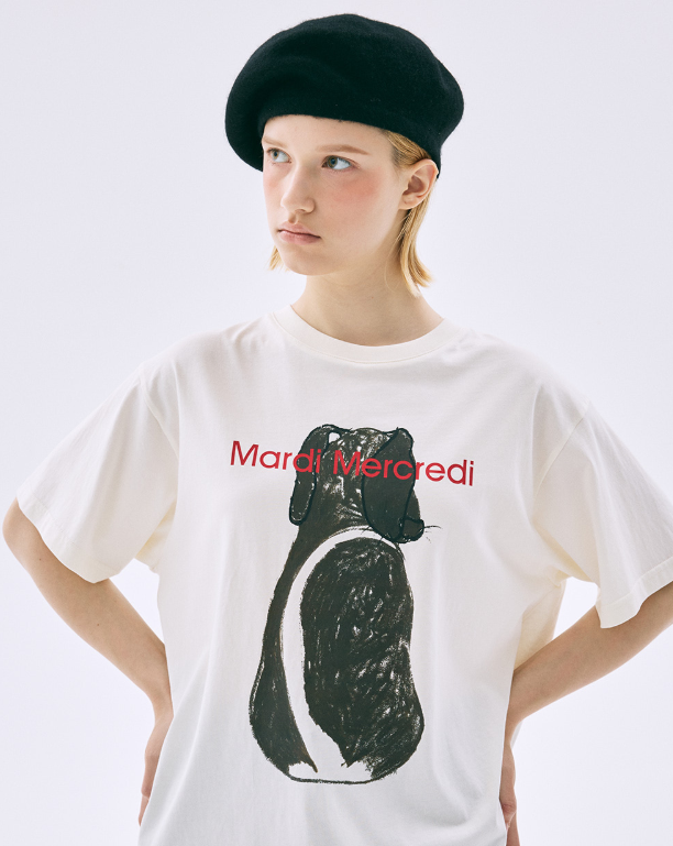韓國 Mardi Mercredi Tshirt Drawing Ch Ddanji Back With Tail【MM174】