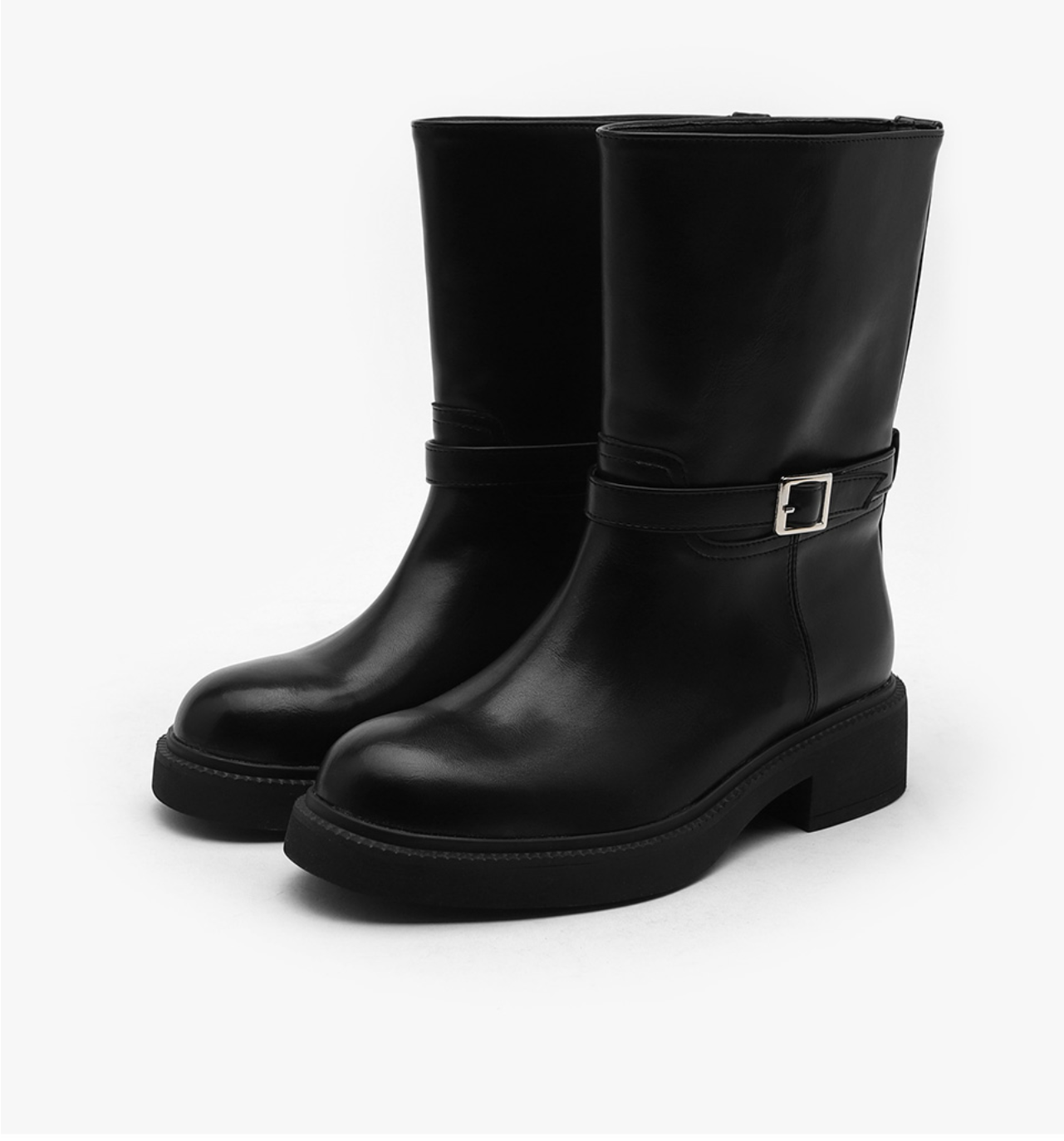 韓國 Sappun Lyceum Buckle Strap Boots (4cm)【AU017】