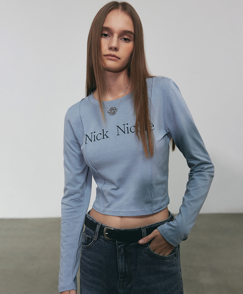韓國 Nick Nicole Pintuck LS Crop Top【NK093】