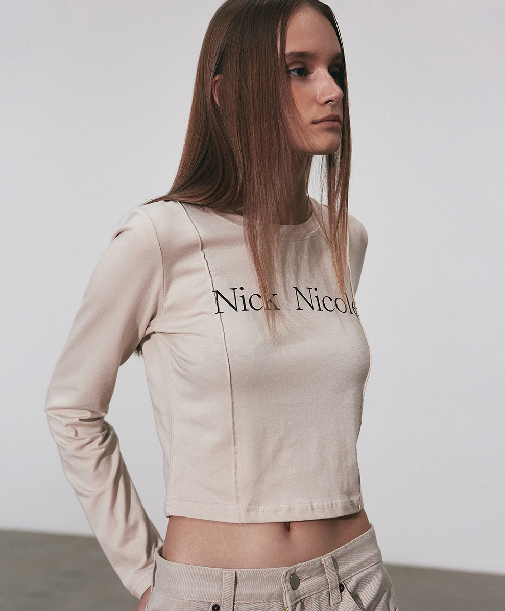 韓國 Nick Nicole Pintuck LS Crop Top【NK093】