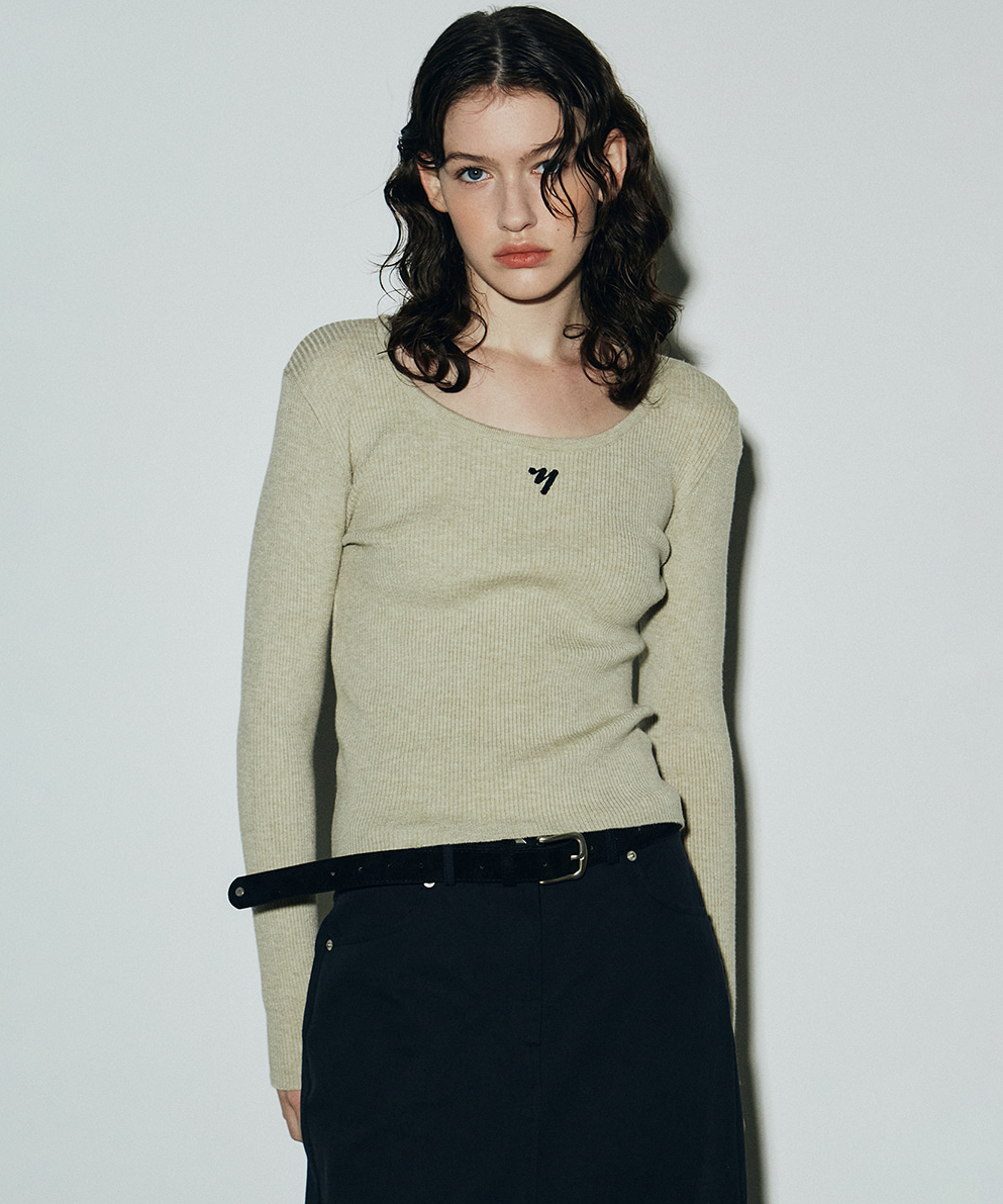 韓國 Nick Nicole Round Neck Ribbon Knit【NK089】