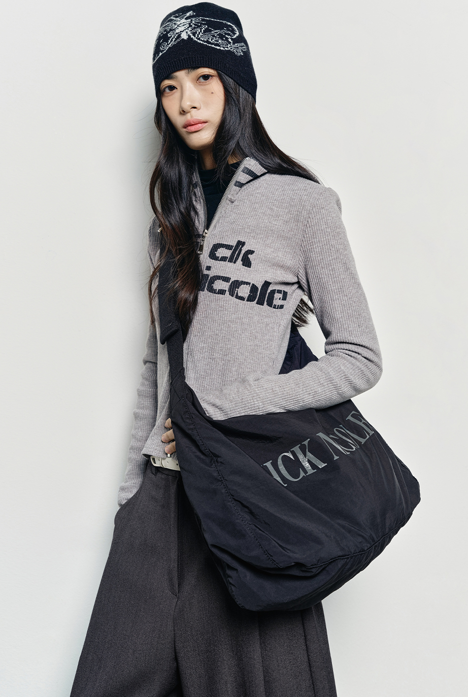 韓國 Nick Nicole Nylon Big Square Bag【NK077】