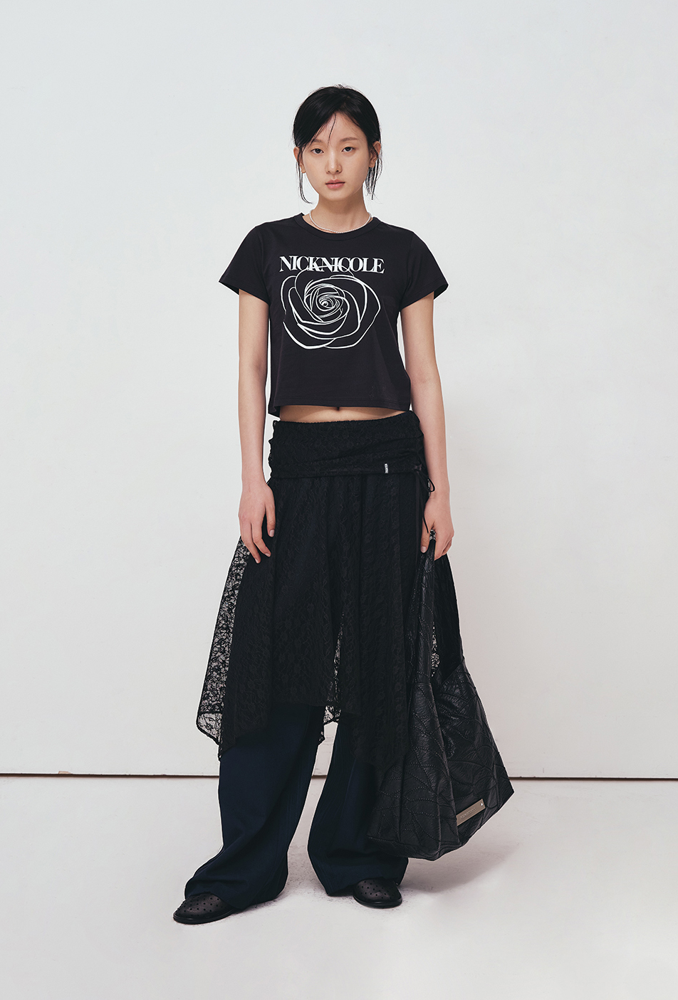 韓國 Nick Nicole Leather Wrinkle Tote Bag【NK076】