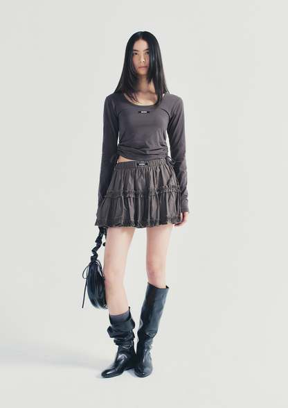 韓國 Nick Nicole Crystal Shirring Ribbon Round Bag【NK071】