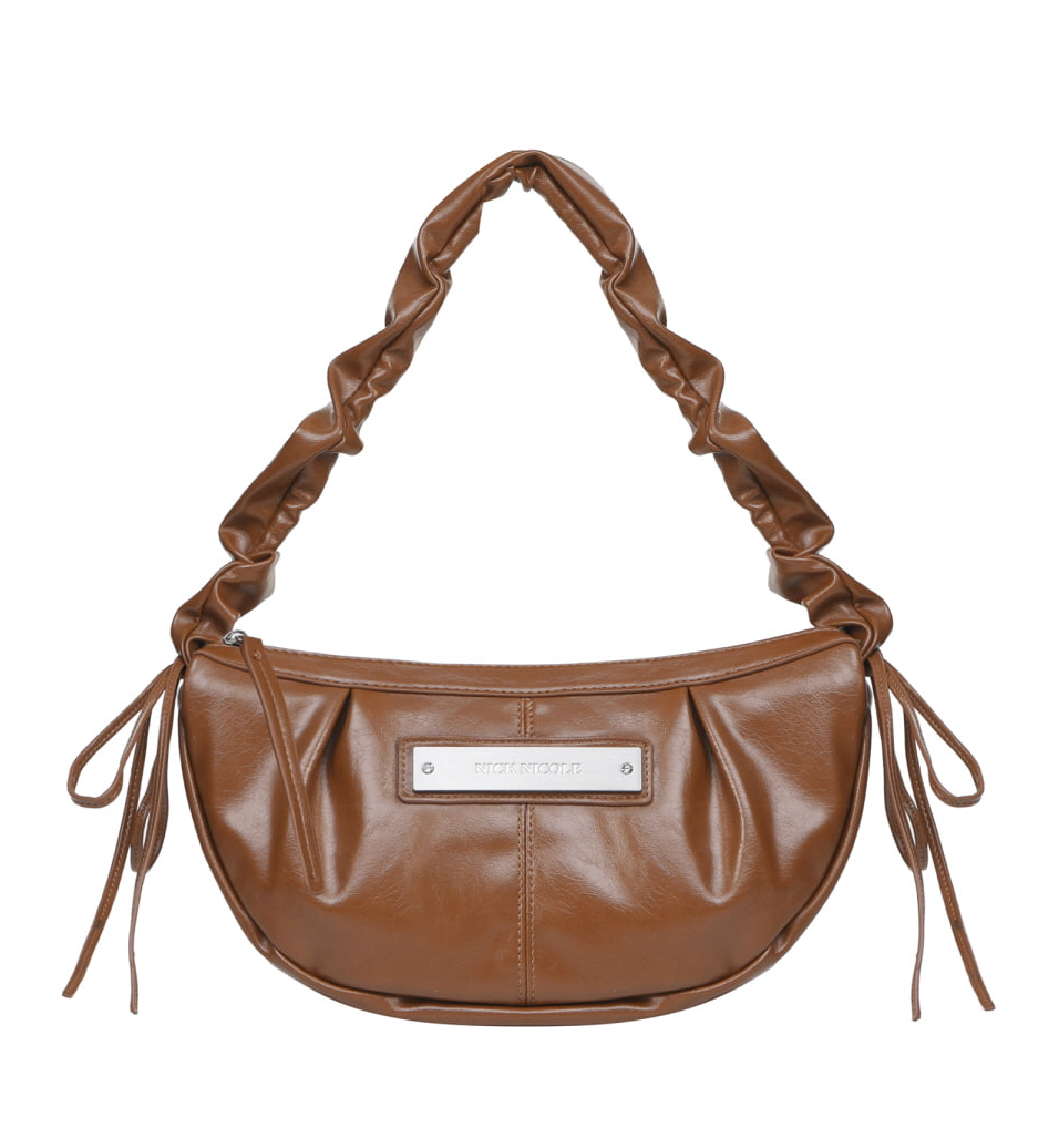 韓國 Nick Nicole Crystal Shirring Ribbon Round Bag【NK071】