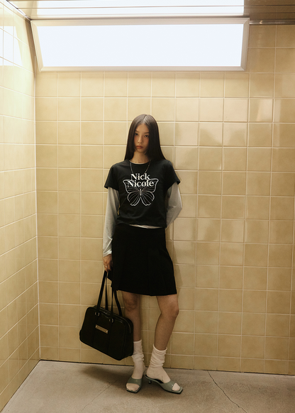 韓國 Nick Nicole Crystal Leather Boston Bag【NK070】