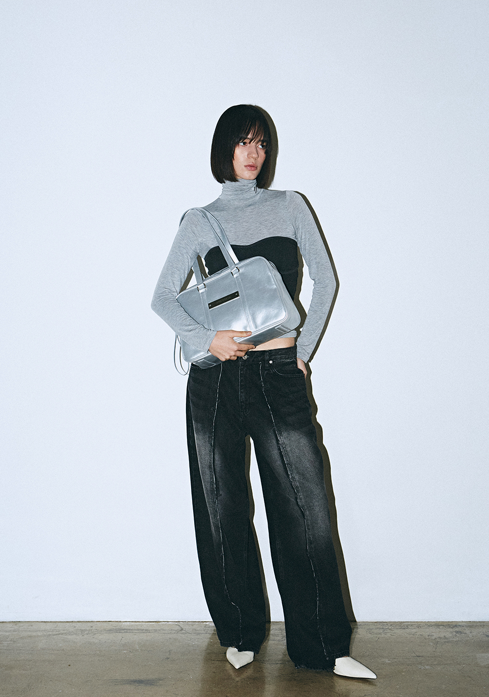 韓國 Nick Nicole Crystal Leather Boston Bag【NK070】