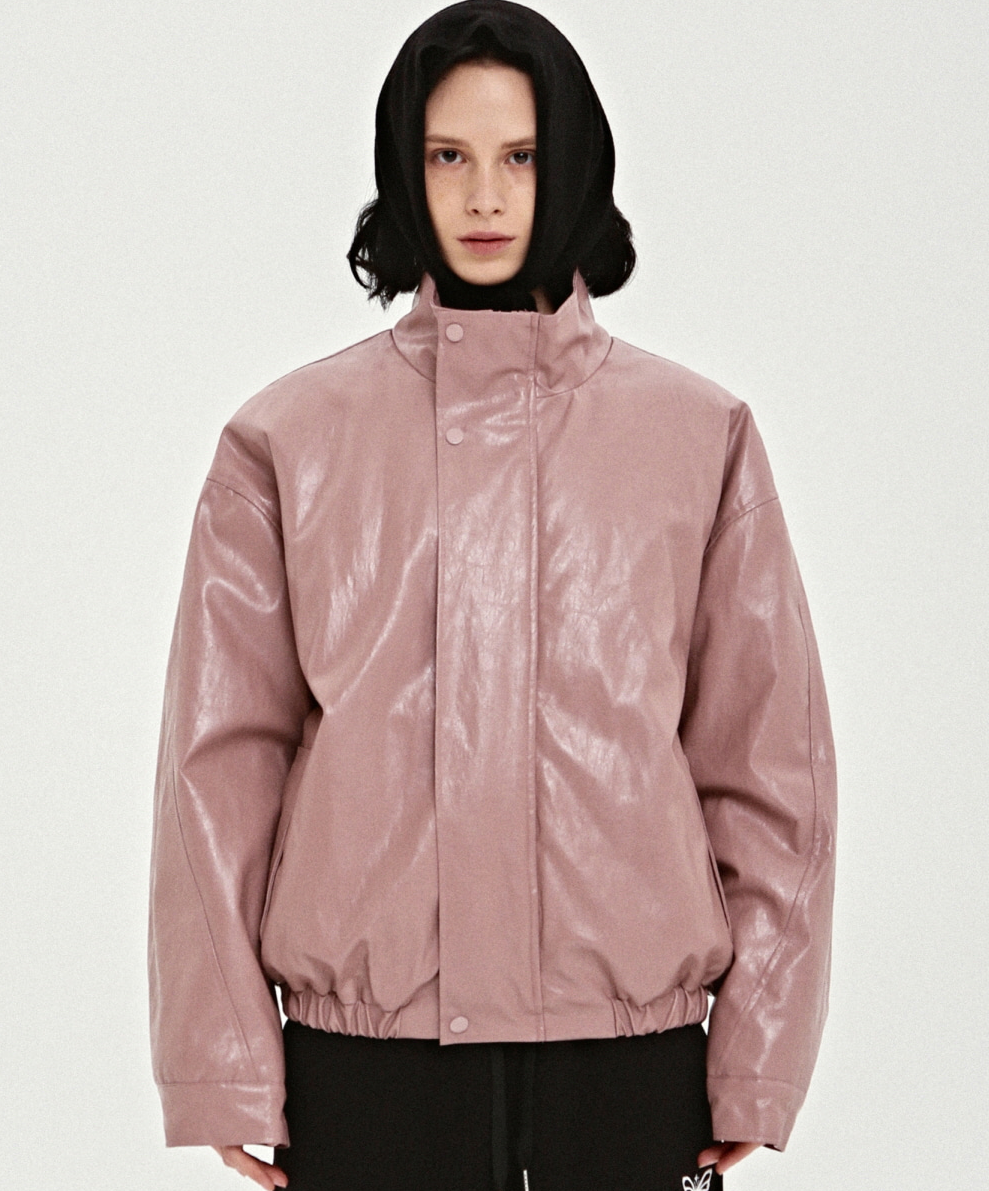 韓國 Nick Nicole Leather Logo Padding【NK064】