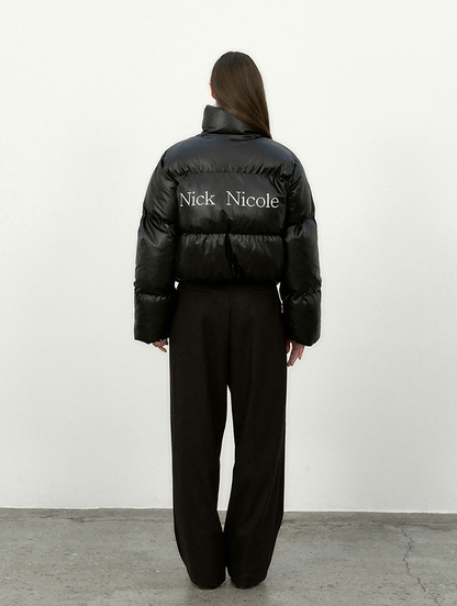 韓國 Nick Nicole Leather Puffer Short Padding【NK052】