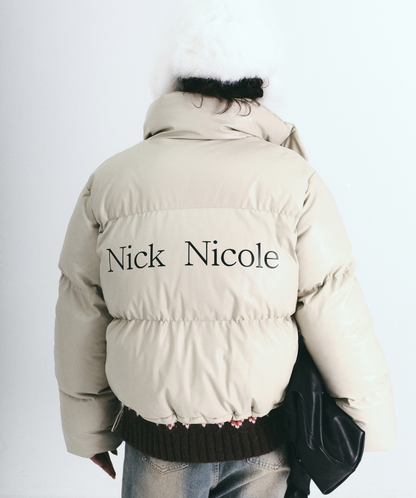 韓國 Nick Nicole Leather Puffer Short Padding【NK052】