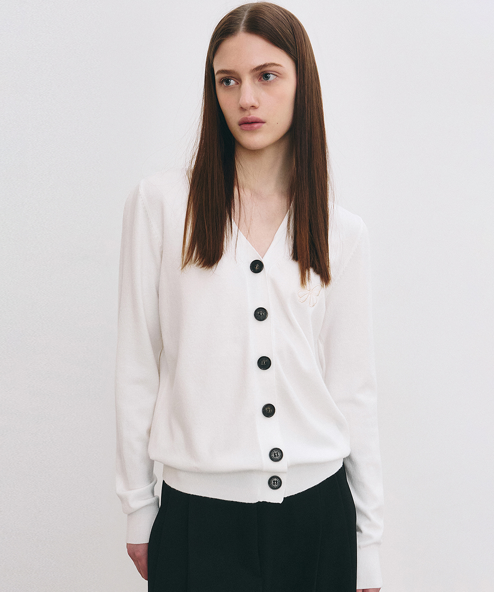 韓國 Nick Nicole Minimal V Neck Butterfly Cardigan【NK049】