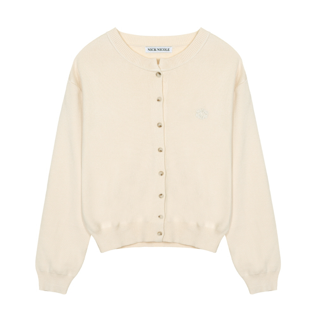 韓國 Nick Nicole Classic Round Knit Cardigan【NK048】
