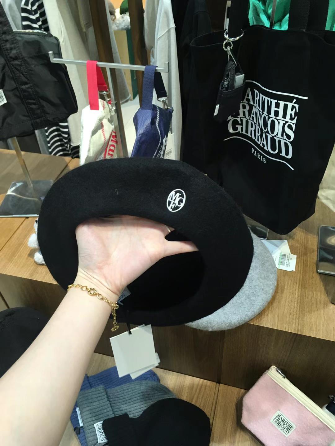 韓國 Marithe Francois Girbaud CIRCLE LOGO EMBROIDERY WOOL BERET【MF617】