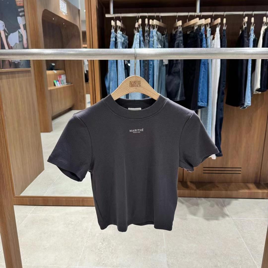 韓國 Marithe Francois Girbaud Women's MOCK NECK CROP T-SHIRTS【MF562】