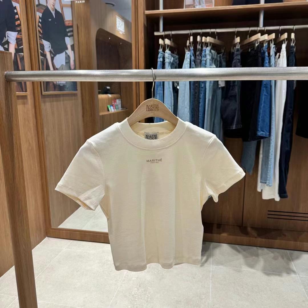 韓國 Marithe Francois Girbaud Women's MOCK NECK CROP T-SHIRTS【MF562】