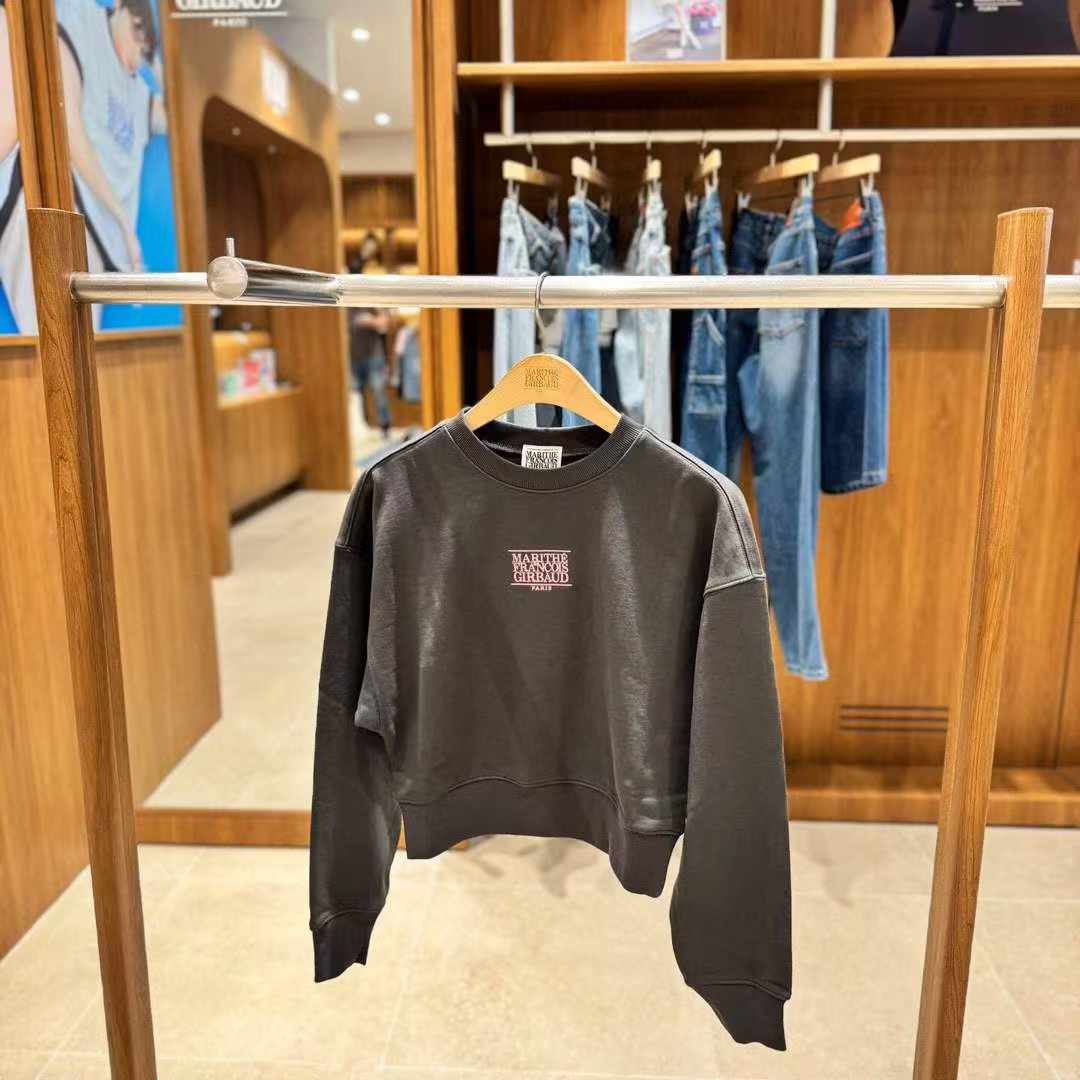韓國 Marithe Francois Girbaud W Small Classic Logo Crop Sweatshirt【MF661】