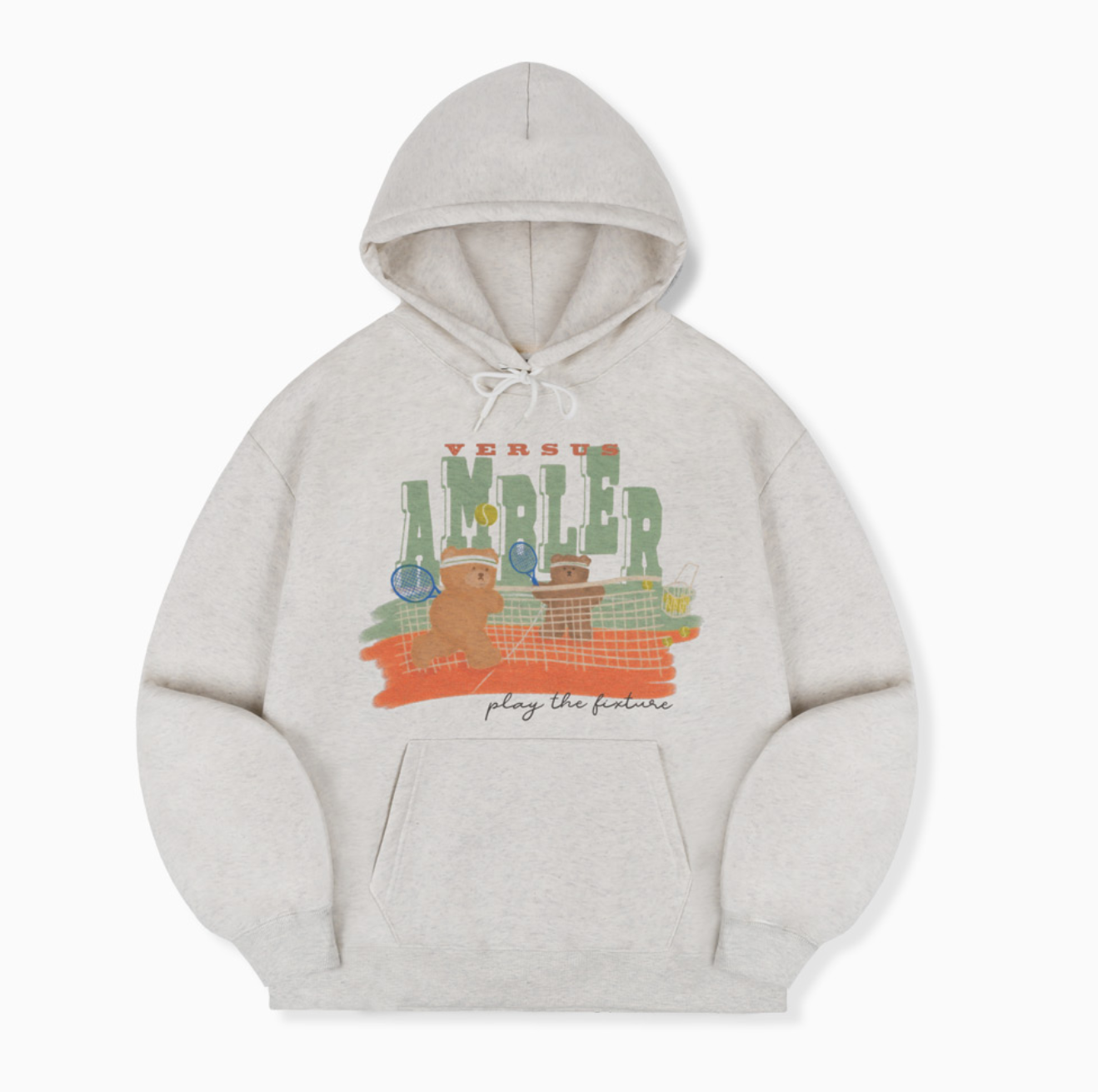 韓國 Ambler Bear Tennis Match Unisex Hoodie【AR070】