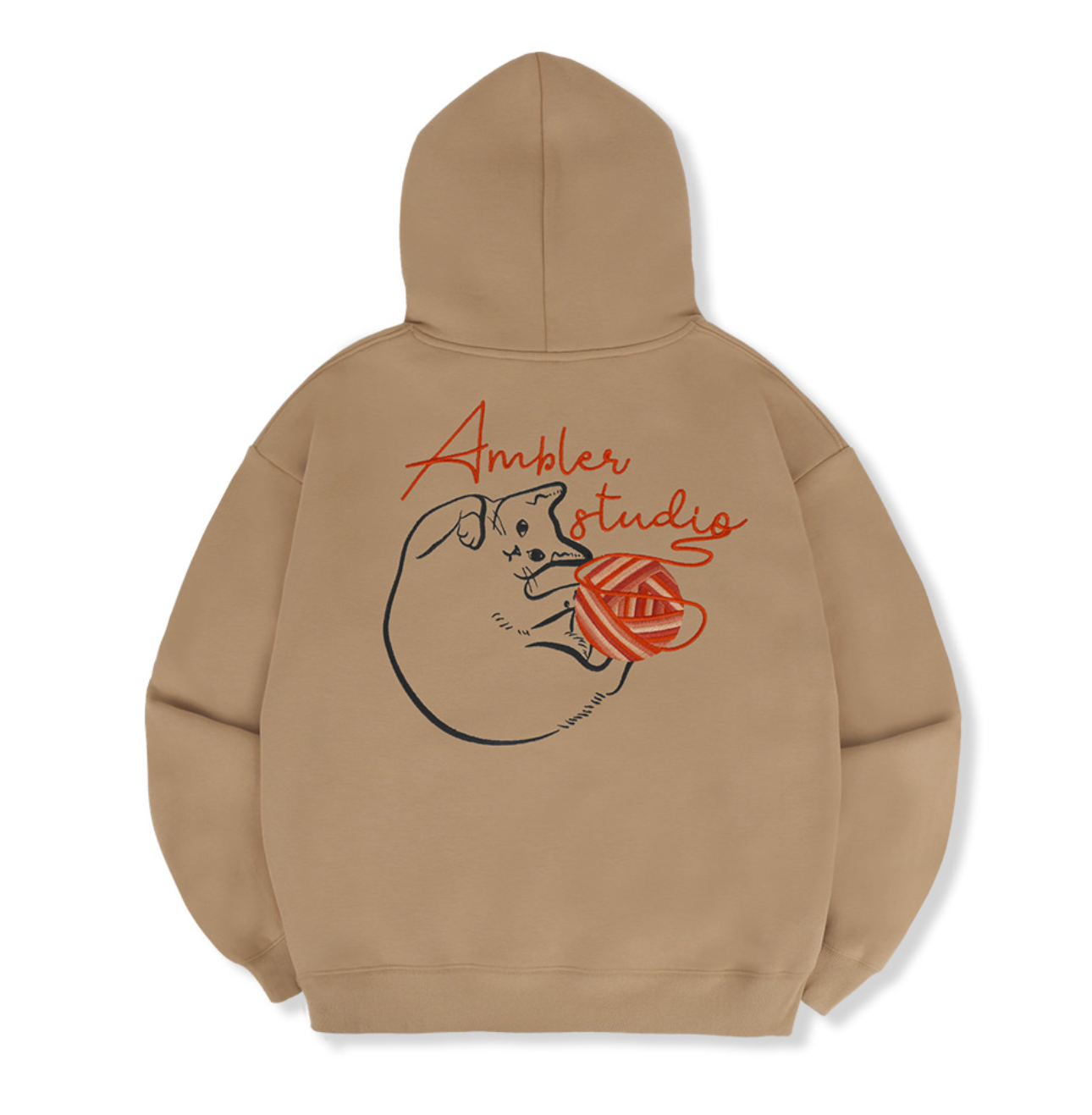 韓國 Ambler A Stray Cat Embroidered Unisex Hooded Sweatshirt【AR136】