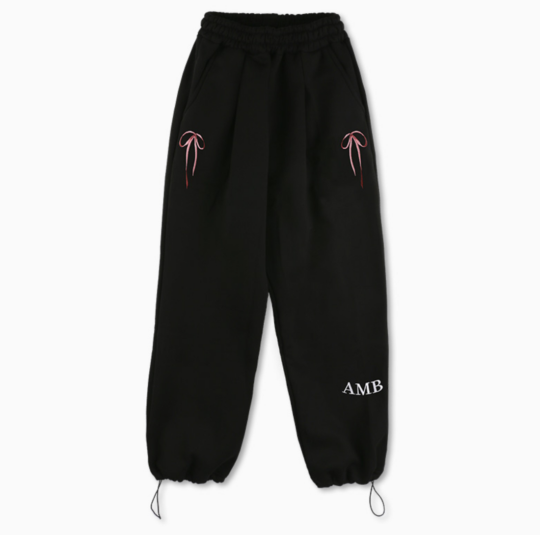 韓國 Ambler Pants With Ribbon One-Tuck 2-Way Training Sweatpants【AR143】