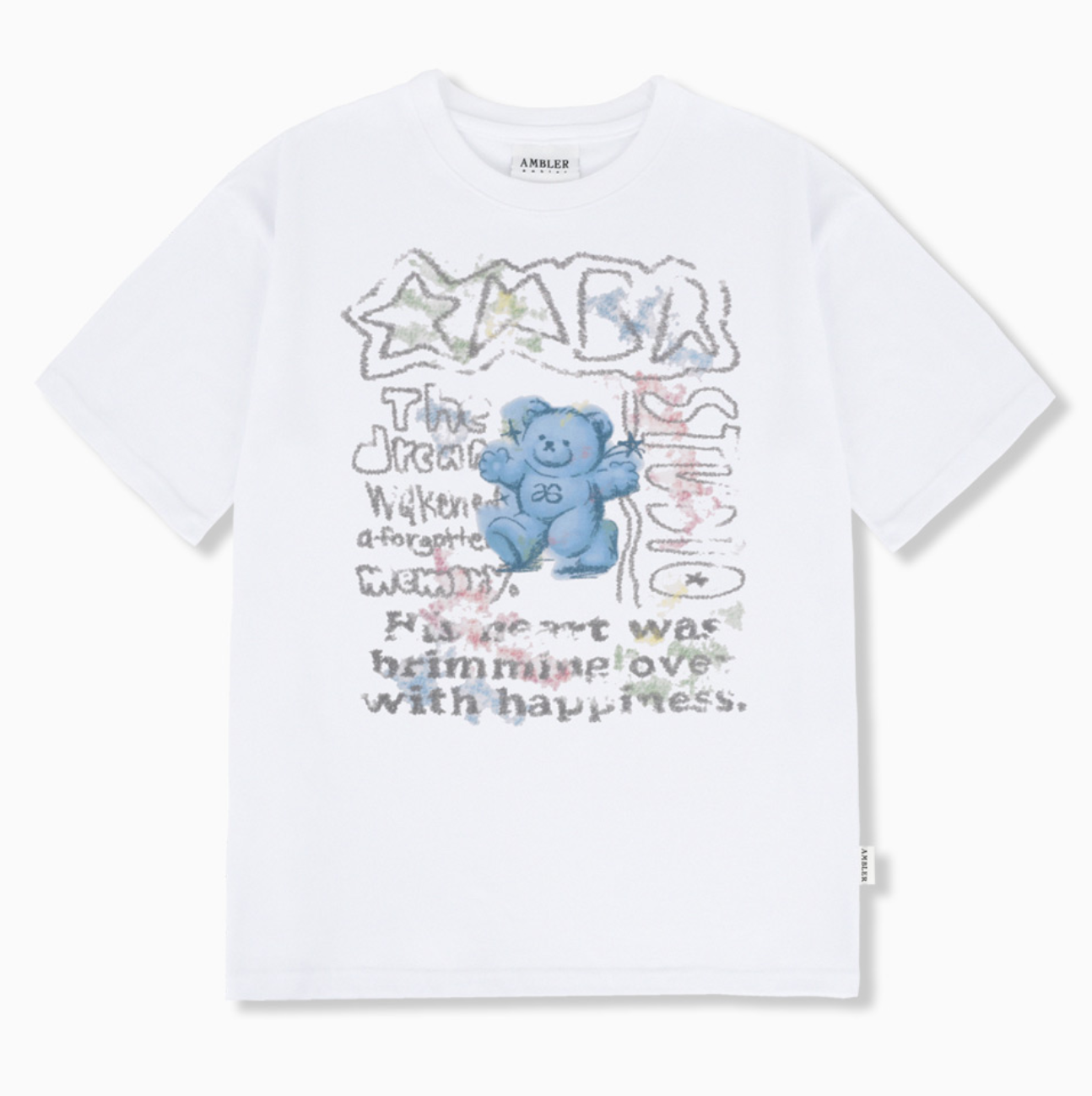 韓國 Ambler Blue Bear In The Dream Oversized Short-Sleeved T-shirt【AR144】