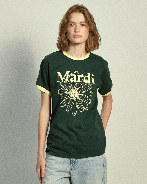 韓國 Mardi Mercredi Slim Ringer Tshirt Flowermardi【MM175】