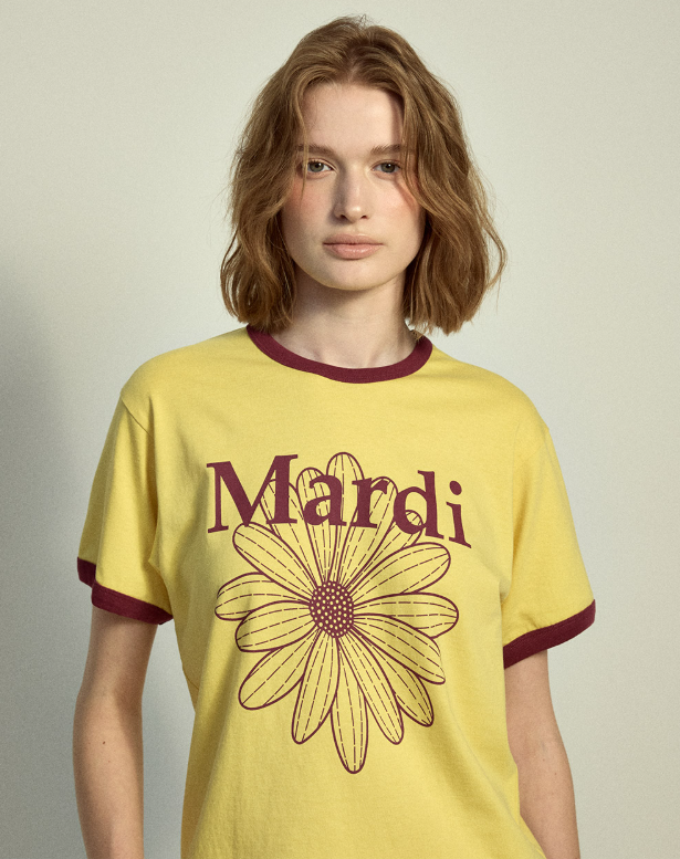 韓國 Mardi Mercredi Slim Ringer Tshirt Flowermardi【MM175】