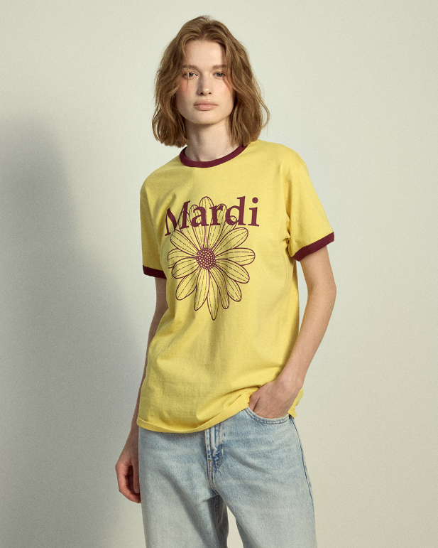 韓國 Mardi Mercredi Slim Ringer Tshirt Flowermardi【MM175】