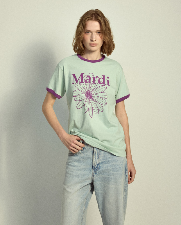 韓國 Mardi Mercredi Slim Ringer Tshirt Flowermardi【MM175】