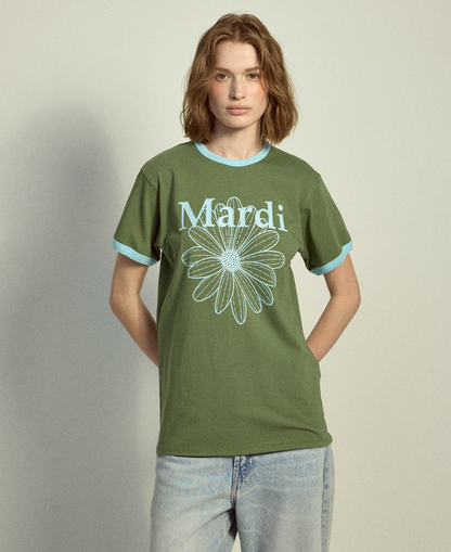 韓國 Mardi Mercredi Slim Ringer Tshirt Flowermardi【MM175】