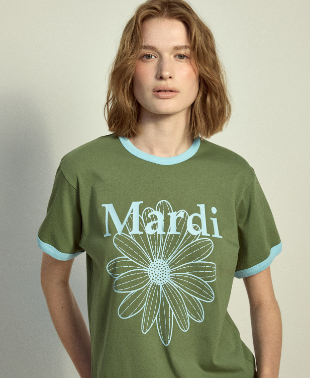 韓國 Mardi Mercredi Slim Ringer Tshirt Flowermardi【MM175】
