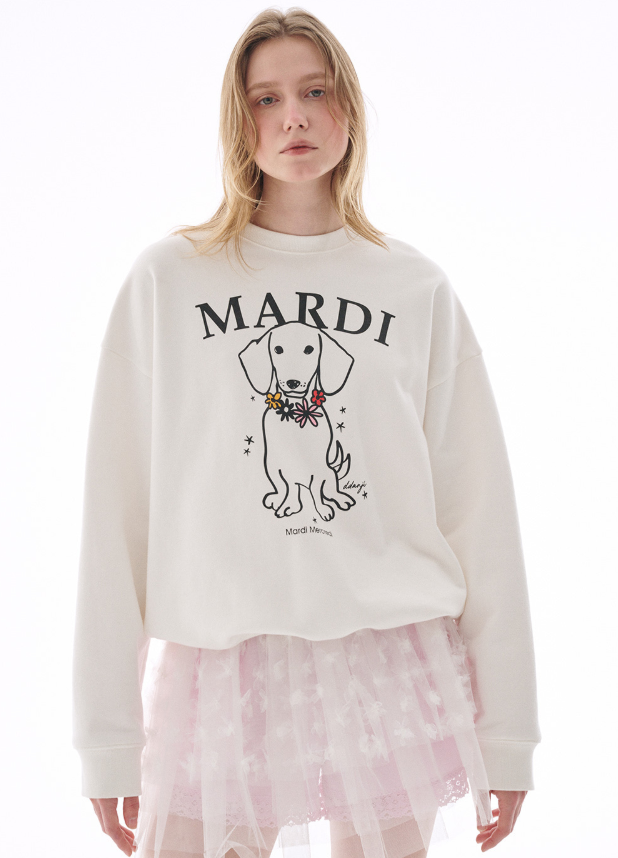 韓國 Mardi Mercredi Sweatshirt Swing The Tail Ddanji Flower Necklace Multicolor【MM226】