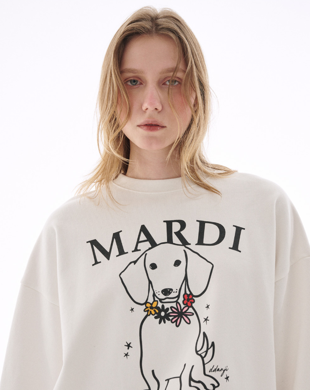 韓國 Mardi Mercredi Sweatshirt Swing The Tail Ddanji Flower Necklace Multicolor【MM226】