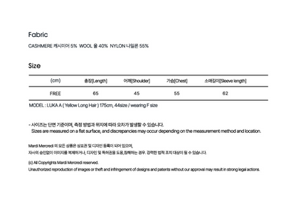 韓國 Mardi Mercredi Cashmere Crew Neck Flowermardi【MM220】