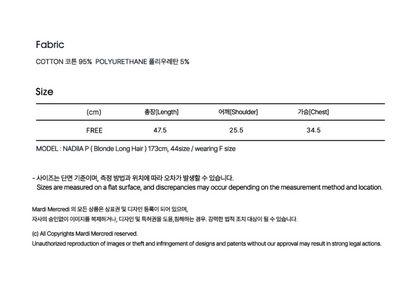 韓國 Mardi Mercredi Basic Tank Double Label【MM227】