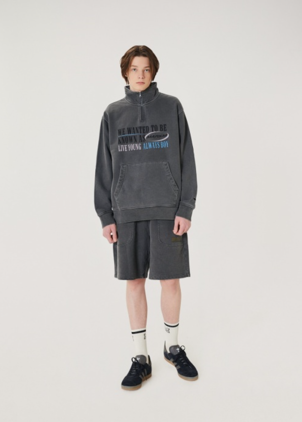 韓國 Markm Pigmented Half-zip High-neck Sweater【MA358】