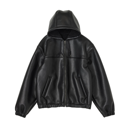 韓國 Markm Shearling Leather Hoodie Jacket【MA367】
