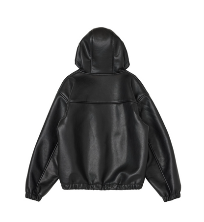 韓國 Markm Shearling Leather Hoodie Jacket【MA367】