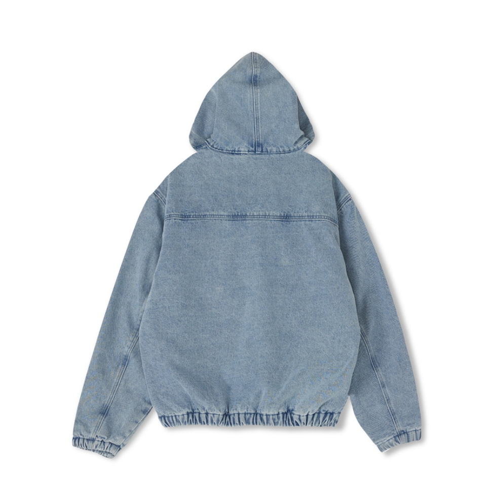 韓國 Markm Denim Quilted Hooded Zip-Up【MA375】