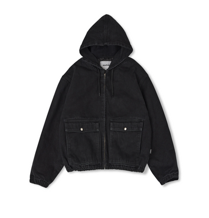 韓國 Markm Denim Quilted Hooded Zip-Up【MA376】