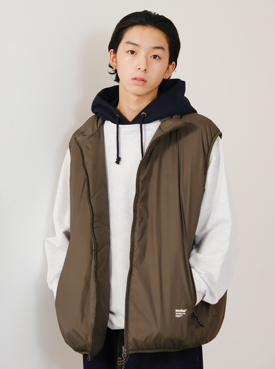 韓國 Markm Thinsulate High Neck Quilted Vest【MA377】