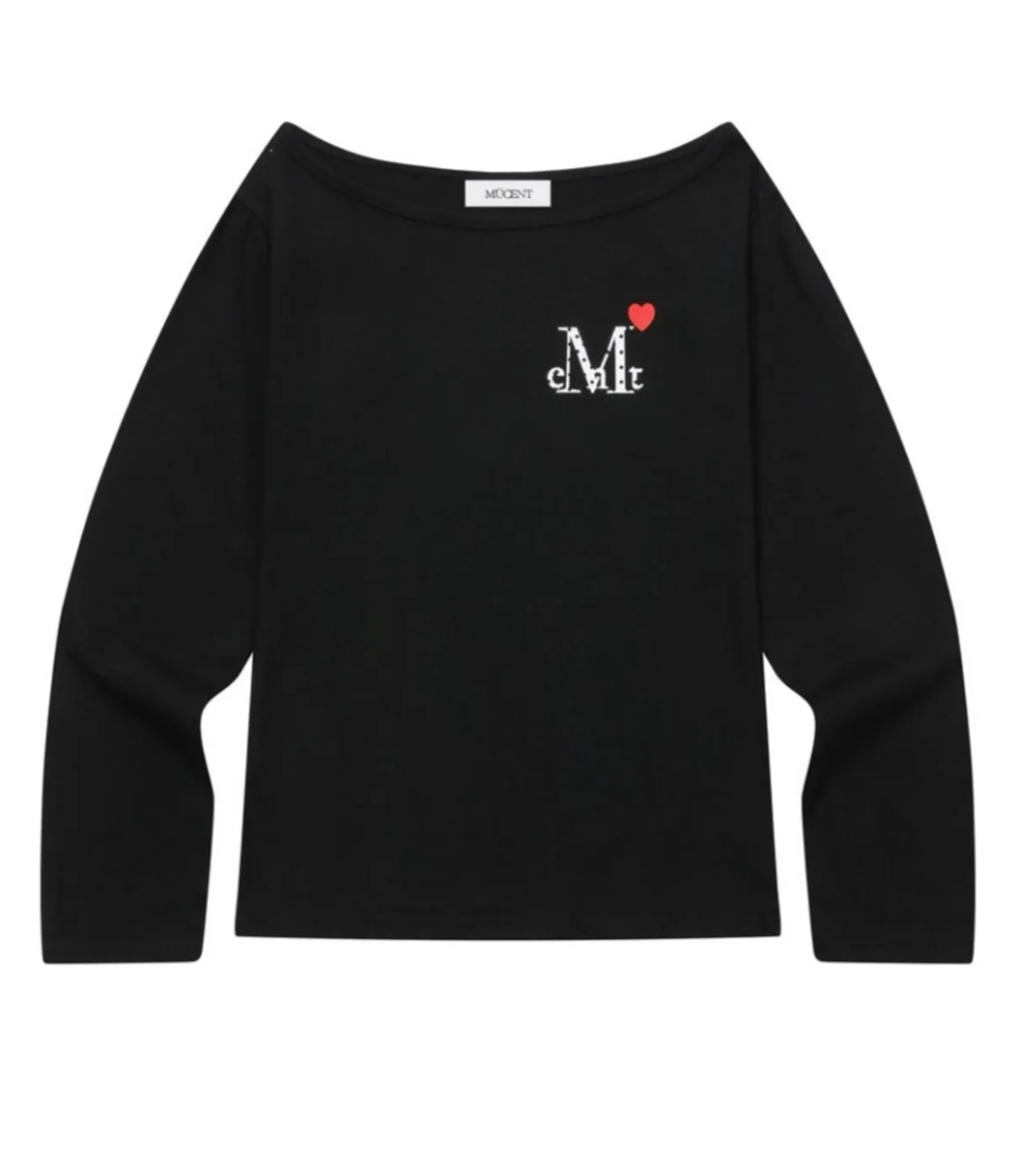 韓國 Mucent Lovrits Mini Heart Logo One Shoulder T【MU198】
