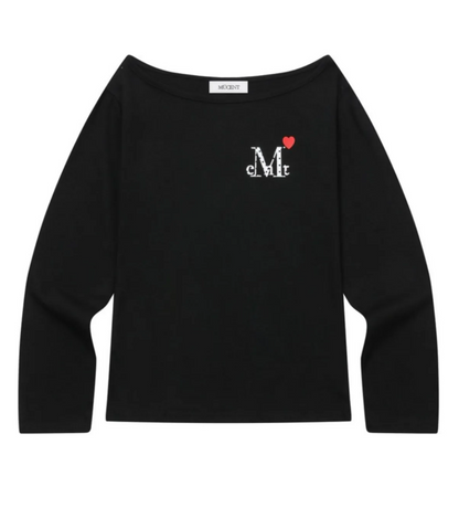 韓國 Mucent Lovrits Mini Heart Logo One Shoulder T【MU198】