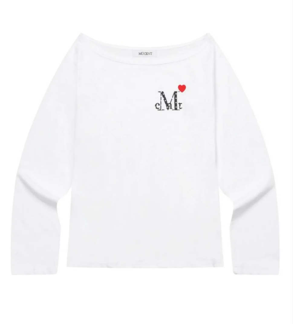 韓國 Mucent Lovrits Mini Heart Logo One Shoulder T【MU198】