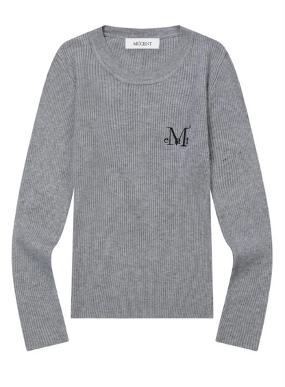 韓國 Mucent Arimo R-Neck Crop Rib Knit【MU195】