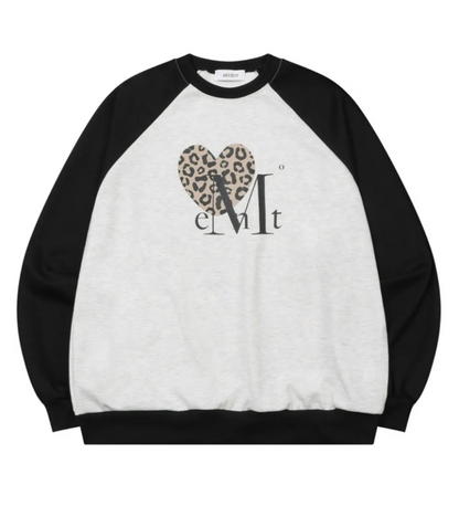 韓國 Mucent Sierra Leopard Heart Raglan Mtm【MU193】